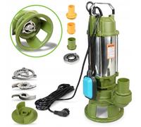 Pompa Sommergibile MORO 1100R per Fossa Biologica e Pozzi Neri con Trituratore a Doppia Lama (1100W, 20.400 l/h, Prevalenza 12 m) - Pompa per Liquami, Fogna e Acque Sporche con Galleggiante