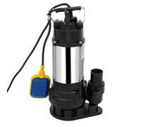 Pompa sommergibile per acqua sporca, 550 W, 2850 giri/min, 18 m³/h, in acciaio inox, con interruttore a galleggiante 2 in uscita, 1,5 MPa, altezza massima: 15 m