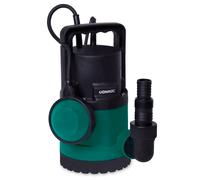 VONROC Pompa Sommersa 300W - 6500L/h, Acqua Pulita e Contaminata, Interruttore Galleggiante, Profondità 7m, Particelle 5mm