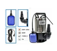 POMPA SOMMERSA 550W PER ACQUA CHIARE SPORCHE CON GALLEGGIANTE IMMERSIONE 11000L/