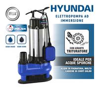 POMPA SOMMERSA ACQUE SPORCHE NERE TRITURATRICE SOMMERGIBILE INOX HYUNDAI