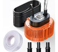 Pompa Sommersa Per Piscine, Cantine, Laghetti Da Giardino, Pompa Per Acqua Scure Con Tubo Di Scarico e Cavo di Alimentazione Extra Lungo 7.5m, Pompe per Acqua a Basso Rumore (arancione)