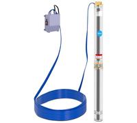 hillvert Pompa Sommersa per Pozzo Elettropompa Sommersa HT-ROBSON-SP2200-72 (9.000 l/h, 2.200 W, Acciaio Inox, Diametro: 95 mm)