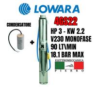 POMPA SOMMERSA POZZI LOWARA 4GS22M 4GS22 HP3 90LT/MIN 18.1 BAR V230 V400