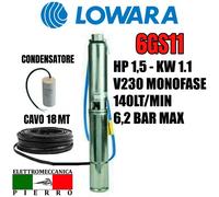 POMPA SOMMERSA POZZI LOWARA 6GS11M 6GS11 HP1.5 140LT/MIN 6.1 BAR V230 V400