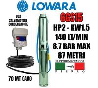 POMPA SOMMERSA POZZI LOWARA 6GS15M 6GS15 HP2 140LT/MIN 8.7 BAR V230 V400
