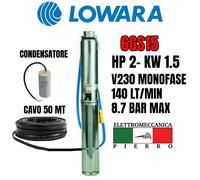 POMPA SOMMERSA POZZI LOWARA 6GS15M 6GS15 HP2 140LT/MIN 8.7 BAR V230 V400