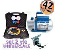 Pompa vuoto 42 Lt + set manometrico 2 vie universale + cartellatrice
