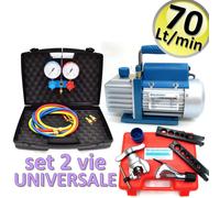 Pompa vuoto 70 Lt/min + set manometrico 2 vie + cartellatrice a frizione