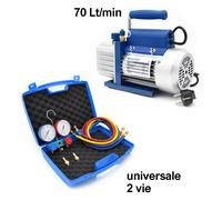 Pompa vuoto 70 LT VPM70 + set manometrico 2 vie universale