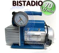 Pompa vuoto bistadio 70 Lt/min elettrovalvola e vacuometro