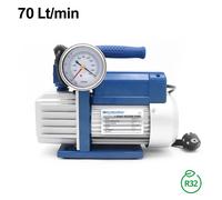 Pompa vuoto monostadio 70 Lt/min per impianti gas R32 R1234YF - vacuometro ed el