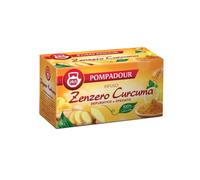 Pompadour 1913 | Infuso Zenzero & Curcuma Depurativo | Tisana Speziata 100% Naturale - 20 Bustine di Tè (36 Gr)