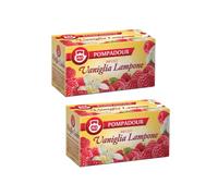 Pompadour 1913 Miscela alla Frutta Aromatizzata alla Vaniglia e Lampone per Infuso Senza Caffeina - 2 x 20 Bustine di Tè (120 Gr)