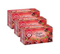 Pompadour, Infuso Ciliegia e Fragola, 60 Filtri (3 Confezioni da 20 Filtri), Dolce e Fruttato, Piace anche ai Bambini, Senza Lattosio, Glutine e Allergeni, Vegan