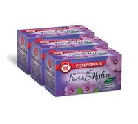 Pompadour, Infuso Fiori di Malva, 60 Filtri (3 Confezioni da 20 Filtri), Idratante, Lenitivo, Emolliente, 100% Naturale, Senza Lattosio, Glutine e Allergeni, Vegan
