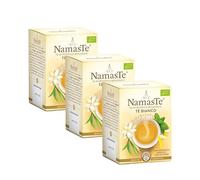 Pompadour NamasTe, Tè Bianco Biologico con Cannella, Lemongrass, Scorza di Limone e d'Arancia, 45 Filtri (3 Confezioni da 15 Filtri), 100% Naturale, Senza Lattosio, Glutine, Vegan