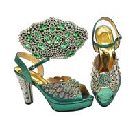 Pompe di lusso per le donne Peep-Toe pompe Hollow Out Design Bag e scarpe Set per festa di nozze, EN8, 42.5 EU
