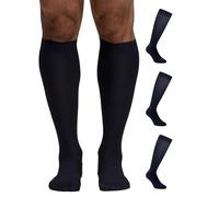 POMPEA 3 Pairs Men's Socks in Soft Microfiber, Piquet Processing, Long Knee Socks, Elegant and Versatile