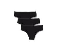 POMPEA 3 Pezzi Culotte Donna in Cotone Elasticizzato, Mutande in Tessuto Jersey con Cuciture Piatte (Nero, L)