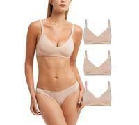 POMPEA 3 Pezzi Reggiseno Senza Ferretto in Cotone, Brassiere Morbida ed Elastica con Coppe Preformate