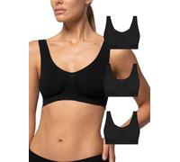 Pompea Pack 3 Pezzi Brassiere Spalla Larga Microfibra Nero
