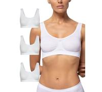 POMPEA 3 Pezzi Reggiseno Senza Ferretto Invisibile, Brassiere Seamless in Morbida Microfibra con Spalla Larga, Effetto Seconda Pelle
