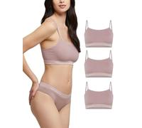 POMPEA 3 Pezzi Reggiseno Senza Ferretto Invisibile, Brassiere Seamless in Morbida Microfibra con Spalla Stretta, Effetto Seconda Pelle