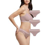 POMPEA 3 Pezzi Slip Donna in Cotone Elasticizzato Seamless, Brasiliana Donna con Cinturino Elastico Logato