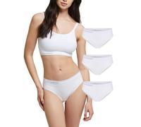 POMPEA 3 Pezzi Slip Donna in Cotone Elasticizzato Seamless, Mutande con Cinturino Elastico Logato