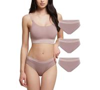 POMPEA 3 Pezzi Slip Donna in Cotone Elasticizzato Seamless, Mutande con Cinturino Elastico Logato