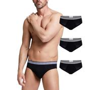 POMPEA 3 Pezzi Slip Uomo in Cotone Elasticizzato, Mutande Uomo con Cinturino a Contrasto