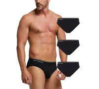 POMPEA 3 Pezzi Slip Uomo in Cotone Elasticizzato Seamless, Mutande con Cinturino Elastico Logato