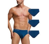 POMPEA 3 Pezzi Slip Uomo in Cotone Elasticizzato Seamless, Mutande con Cinturino Elastico Logato