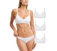 POMPEA 3-Piece Cotton Underwire Bra, Soft And Elastic Brassiere with Preformed Cups
