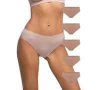 Pompea 5 Paia Slip Donna in Morbida Microfibra, Mutande Donna Senza Cuciture Elasticizzate