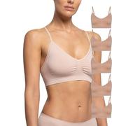 Pompea Brassiere Seamless Reggiseno, Basic Skin, S/M (Pacco da 5) Donna