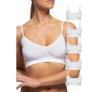 POMPEA 5 Pezzi Reggiseno Senza Ferretto Invisibile, Brassiere Seamless in Morbida Microfibra con Spalla Stretta, Effetto Seconda Pelle