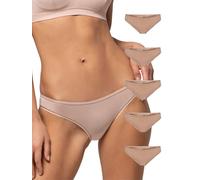 POMPEA 5 Pezzi Slip Donna in Cotone a Vita Bassa, Mutande in Tessuto Jersey Elasticizzato con Cuciture Piatte