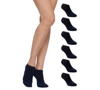 POMPEA 6 Paia Calzini Donna in Caldo Cotone, Calze Corte alla Caviglia con Punta e Tallone Rinforzati