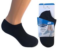 pompea. 6 paia calzini fantasmini invisibili fresco cotone,modello unisex, vari assortimenti. (47/49, 6 paia nero)