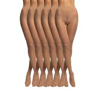 POMPEA 6 Paia Collant Donna 40 Denari, Compressione Leggera | Calze Velate Opache con Cuciture Piatte