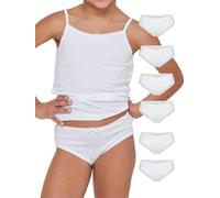 POMPEA 6 Pezzi Mutande Bambina in Cotone, Slip in Morbido Tessuto Jersey Elasticizzato con Cuciture Piatte