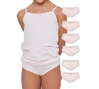POMPEA 6 Pezzi Mutande Bambina in Cotone, Slip in Morbido Tessuto Jersey Elasticizzato con Cuciture Piatte