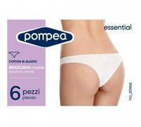 Pompea 6 Slip Brasiliana cuciture invisibili no stress in cotone essential