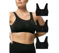 Pompea Pack 3 Pezzi Brassiere Comfort Size in Microfibra Nero