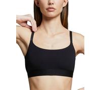 POMPEA Brassiere Donna in Cotone con Spalline Regolabili e Pinces Preformate, Reggiseno Senza Ferretto a Tinta Unita con Elastico Logato No Stress