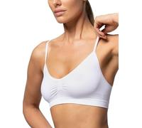 Pompea Brassiere Seamless Reggiseno, Opaque, Bianco, S/M Donna