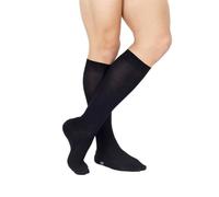 POMPEA Calza lunga liscia uomo Microfibra no stress 6 paia (S/M 39/42, NERO)