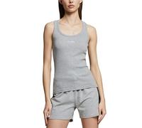POMPEA Canotta Donna in Cotone Elasticizzato, Canottiera Donna Sportiva con Taglio Ergonomico a Vogatore sulle Spalle a Tinta Unita con Logo No Stress
